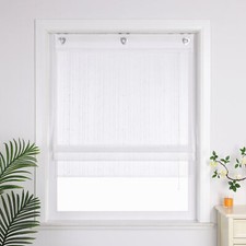 Raffrollo ohne Bohren Unifarbige Raffgardine mit Haken Ösen Transparent Küche