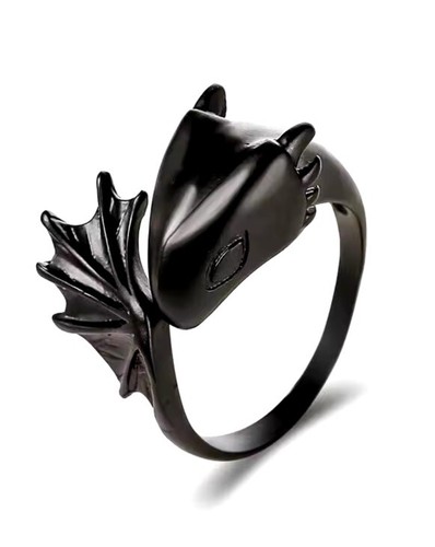 Black dragon ring - black,