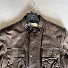 Belstaff Brad Leder Jacke Dunkel Braun Gr. KP 1,400 EUR