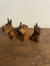 3 kleine Hunde Holz geschnitzt