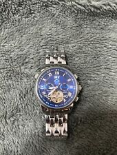 Hamberg & Söhne Silber Uhr Mit Dunkelblauen Zifferblatt 