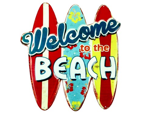 Blechschild beach strand - blechschild, "beach"