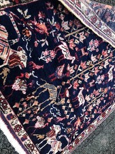 Löwen Hirsch Kamel Paradies Teppich Afshar Garten