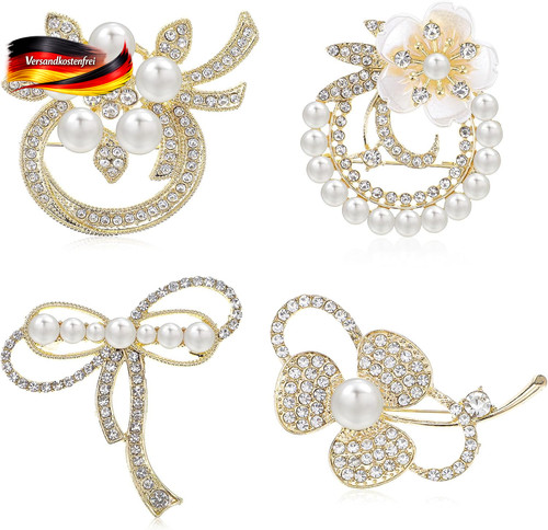 Damenbroschen set goldfarben - set,
