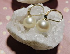 Ohrhänger Gold 585 mit Akoya  Zuchtperle 9,5 mm Ohrboutons  superschön Hingucker