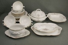 ROSENTHAL SANSSOUCI weiss Blaue Rose Gold schönes altes Speiseservice 6P 23tlg