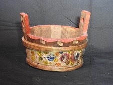 Verkaufe einen Holz-Zuber mit bunten, handgemalten Blumen-Malereien