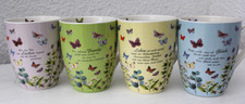 4 Tassen mit Spruch Blumen und