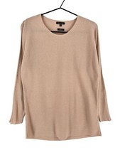 MASSIMO DUTTI Rundhals Woll Seide Pullover Damen Größe M