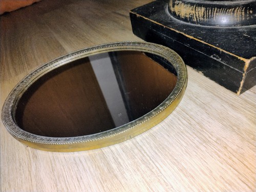 Antiker spiegel oval bronze - spiegel,