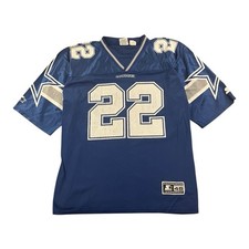 Dallas Cowboys L NFL Trikot Herren Blau Smith Vintage Retro Starter USA