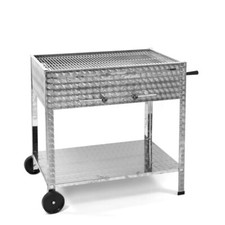 Edelstahl Holzkohlegrill Profi BBQ Verein Catering Gastronomie 810mm, fahrbar
