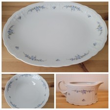 SELTMANN WEIDEN Julia 26950 ? blaue Rosenranke Servierplatte Sauciere 1 Schüssel