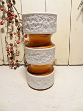 Vase,Relief,Bisquitporzellan,KPM, Royal,Bavaria,midcentury,orange,70er,vintage