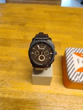 Fossil Uhr Chronograph Herren, Machine, FS4656, neue Batterie, Lederband ,Box