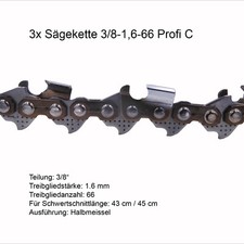 3 Stück Profi C Sägekette