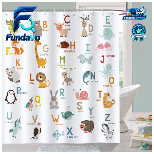 Duschvorhang kinder abc - duschvorhang,