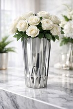 Vase Silber Luxus Deko Blumen