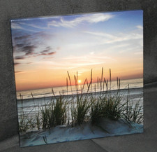 Wandbild Leinwand Strand Meer See Wasser Sonnenuntergang ca. 35x35cm !!!