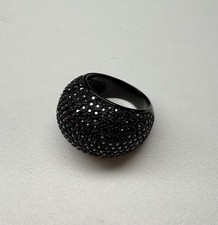 Swarovski Ring Schwarz Größe 55 Steine Pavé Dome Kuppelring Kristalle