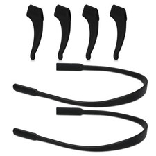 Halterung Brillenbügel + Band 4x Silikon Haken Brille Schwarz Halter