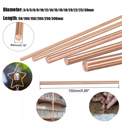 Solid pure copper round - round, bar