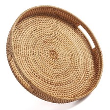 Rattan Serviertablett Rund