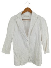 PAOLO CASALINI Damen Blazer 40/L Weiß Elegant Klassisch Strukturmuster