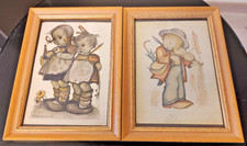 Hummel Kunstbilder - 2´er Set mit Holzrahmen - Vintage - Retro -Süß