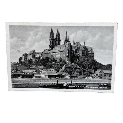 Postkarte meißen elbe - postkarte, sachsen