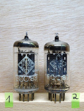 Pair: TELEFUNKEN ECC83 balanced SEHR GUT ✅ diamond ribbed plates Tube ( 12AX7 )