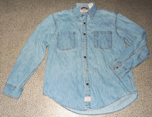 Herren jeanshemd langarm blau - herren,