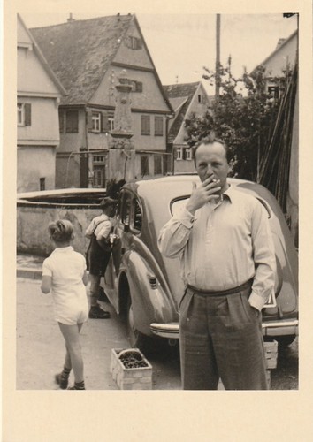 Vintage foto mann mit kindern - vintage,