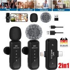 Mini kabelloses Lavalier Mikrofon Handy Smartphone USB-C Mikro für iOS Android