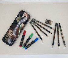 Star Wars Stifte Set Filzstifte Radiergummi Buntstifte Jedi Yoda Rot Blau Grün