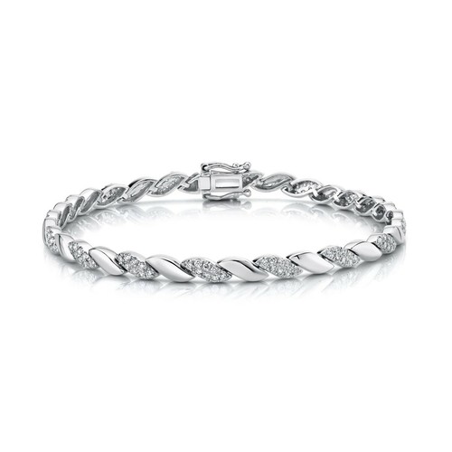 14k weißgold diamant wave - weißgold,