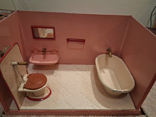 Puppenbad, Blech, Rosa