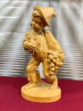 HOLZ SKULPTUR FIGUR JUNGE MIT
