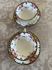 2  antike Tassen u. Untertassen Rosenthal teilvergoldet, Werksentwurf  v. 1920