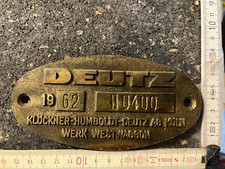 Lokschild Deutz Drehgestell schild  1962 Portofrei