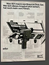 Braun Nizo 801 macro Kamera Original 1976 Vintage Advert Werbung Reklame