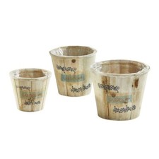 3er Set Pflanze Schale Topf Kübel Blumen Kräuter Töpfe Gefäß mit Folie Vintage  