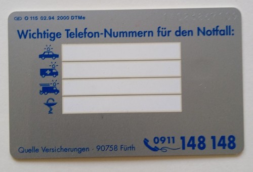 Telefonkarte versicherung - telefonkarte,,