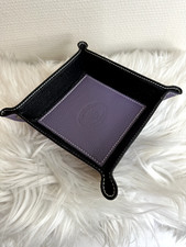 Leder Made in Italy Taschenleerer lila schwarz Lederschale Ablageschale