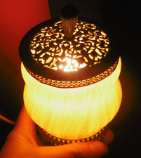 alte 50er-70er Jahre Design Lampe Tischlampe Nachttischlampe Glaslampe Messing