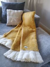 Wolldecke Cozy / warme Mohairdecke/ warme Wendedecke /Plaid Mohair curry meliert