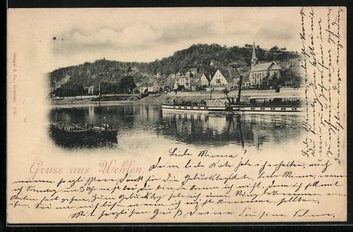 Ansichtskarte wehlen elbe - ansichtskarte, /