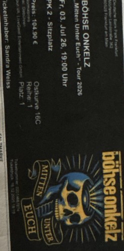Tickets böhse onkelz am - 2,