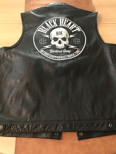 Lederweste kutte black heart - lederweste,