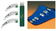 Kaltlicht-Laryngoskop-SET Handgriff Spatel 2 3 4+Tasche f. Notarzt OP Intubation